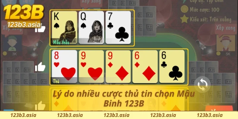 Sức hút ấn tượng mà game bài Mậu Binh 123B mang lại